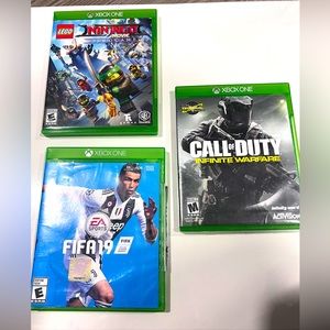 XBOX One BUNDLE - Call of Duty,  Fifa19,  Ninjago Movie Video Game  EUC